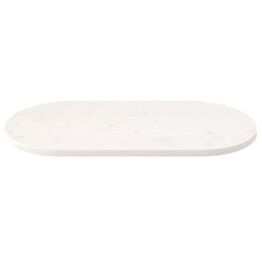 vidaXL Table Top White 90x45x2.5 cm Solid Wood Pine Oval 3