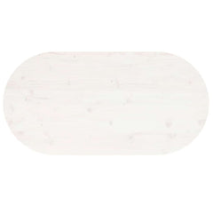 vidaXL Table Top White 90x45x2.5 cm Solid Wood Pine Oval 5