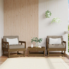 Garden Chairs 2 pcs Solid Wood Pine Armchair (2 pcs) Honey brown pine