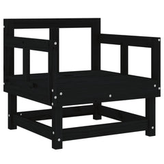 vidaXL Garden Chairs 2 pcs Black Solid Wood Pine 3