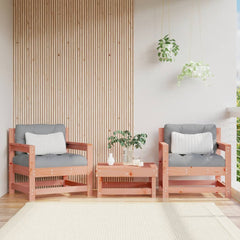 3 Piece Garden Lounge Set Solid Wood Douglas Douglas Wood Armchairs (2 pcs)
