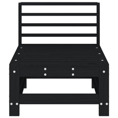 vidaXL Garden Middle Sofa Black Solid Wood Pine 3