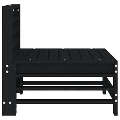 vidaXL Garden Middle Sofa Black Solid Wood Pine 5