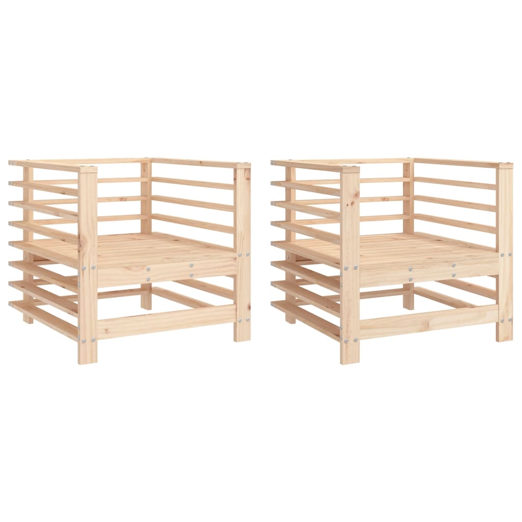 vidaXL Garden Chairs 2 pcs Solid Wood Pine 2