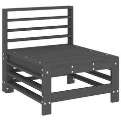 vidaXL Garden Middle Sofas 2 pcs Grey Solid Wood Pine 3
