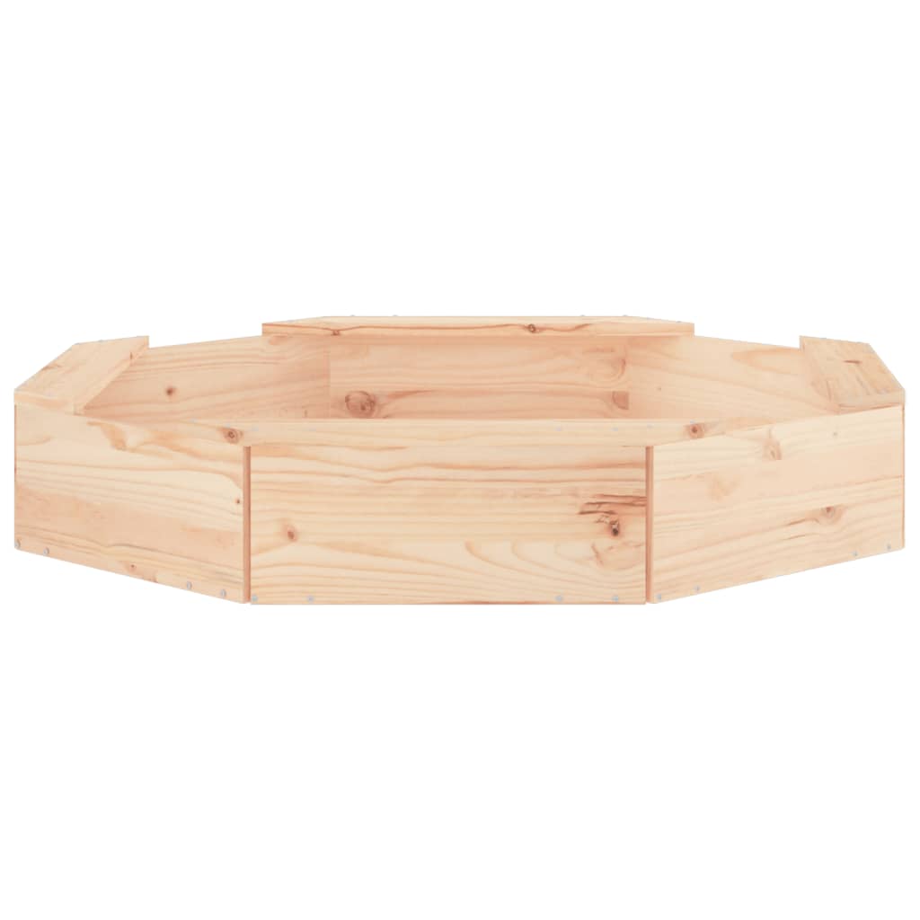 vidaXL Sandbox with Seats Octagon Solid Wood Pine 4