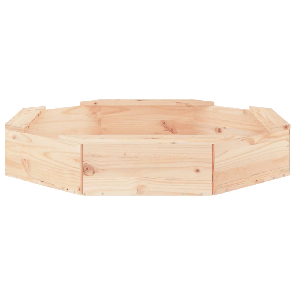vidaXL Sandbox with Seats Octagon Solid Wood Pine 5