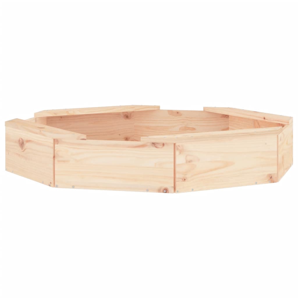 vidaXL Sandbox with Seats Octagon Solid Wood Pine 6