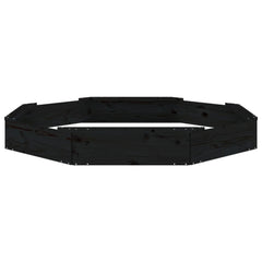 vidaXL Sandbox with Seats Black Octagon Solid Wood Pine 4