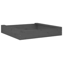 vidaXL Sandbox with Seats Grey Square Solid Wood Pine 6
