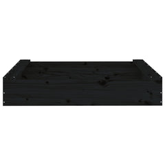 vidaXL Sandbox with Seats Black Square Solid Wood Pine 4