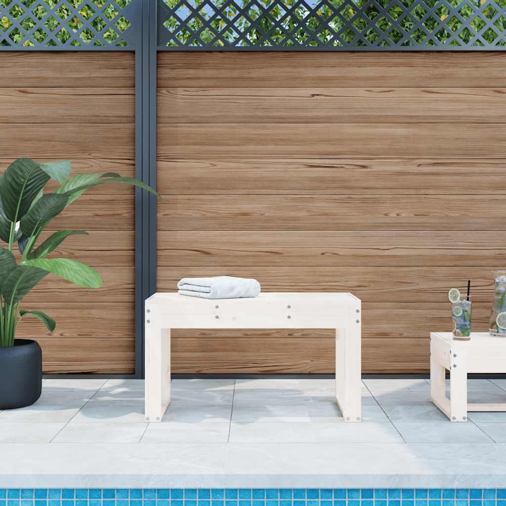 vidaXL Garden Bench White 80x38x45 cm Solid Wood Pine 1