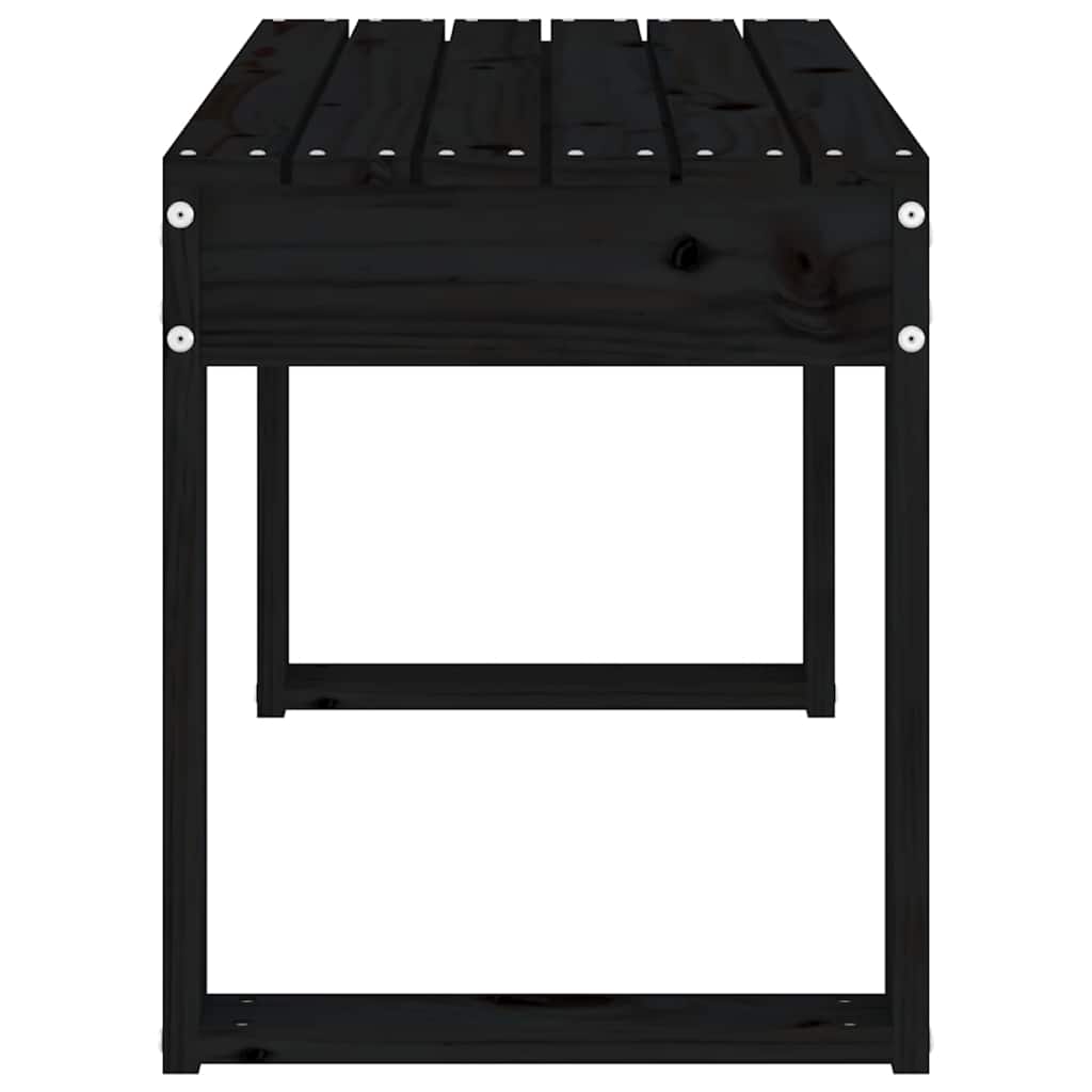 vidaXL Garden Bench Black 80x38x45 cm Solid Wood Pine 4
