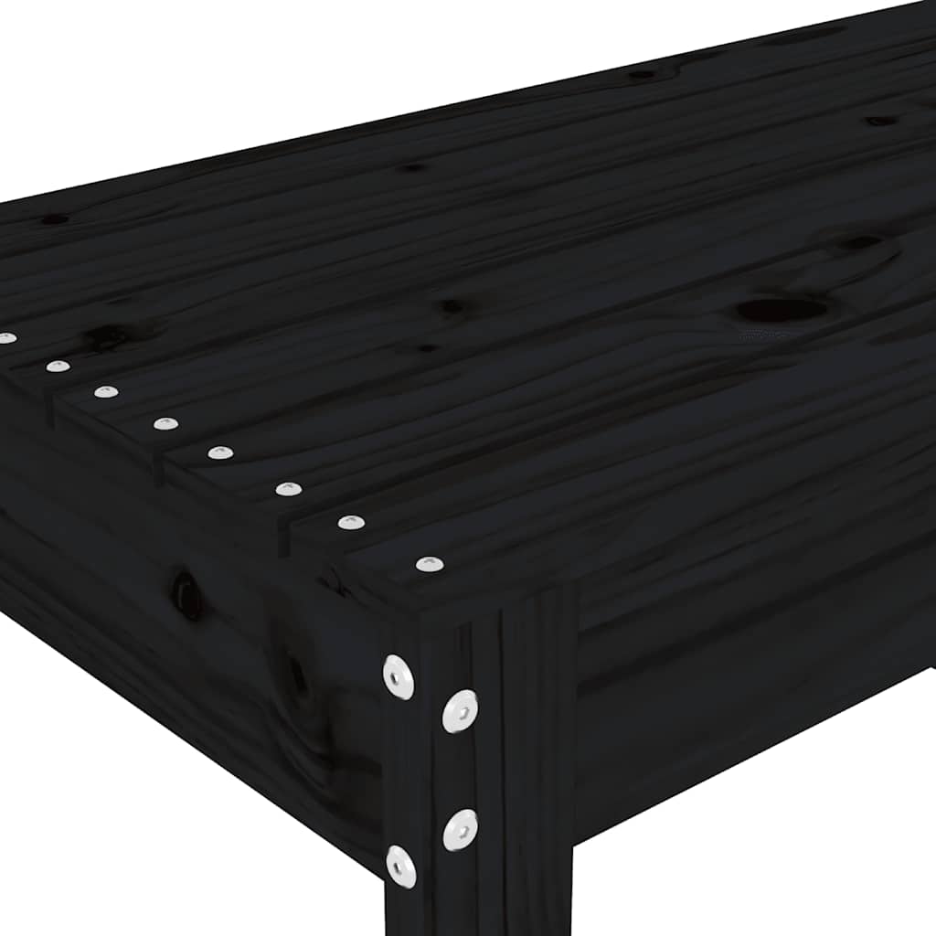 vidaXL Garden Bench Black 80x38x45 cm Solid Wood Pine 6