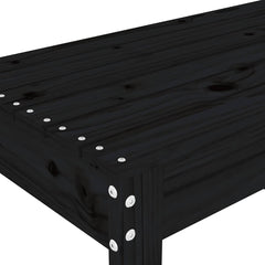 vidaXL Garden Bench Black 80x38x45 cm Solid Wood Pine 6
