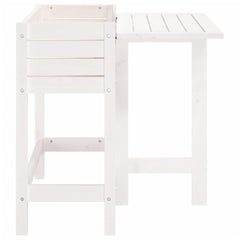 vidaXL Garden Planter with Folding Tabletop White Solid Wood Pine 5