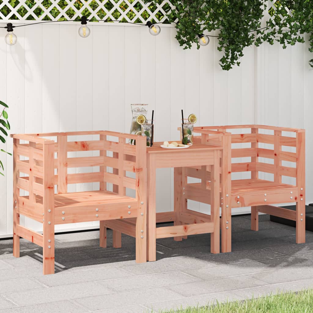 vidaXL Garden Chairs 2 pcs 61.5x53x71 cm Solid Wood Douglas 1