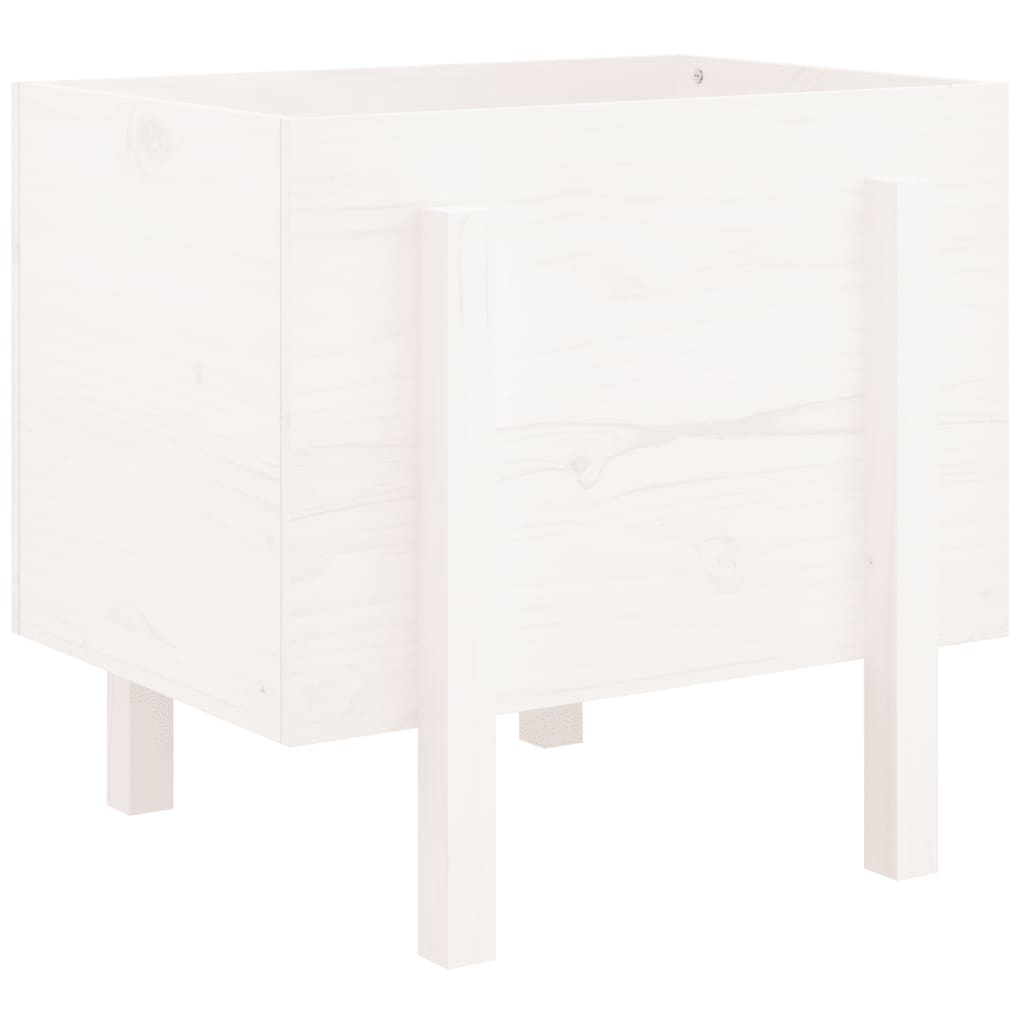 vidaXL Garden Planter White 62x50x57 cm Solid Wood Pine 6