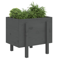 vidaXL Garden Planter Grey 62x50x57 cm Solid Wood Pine 3