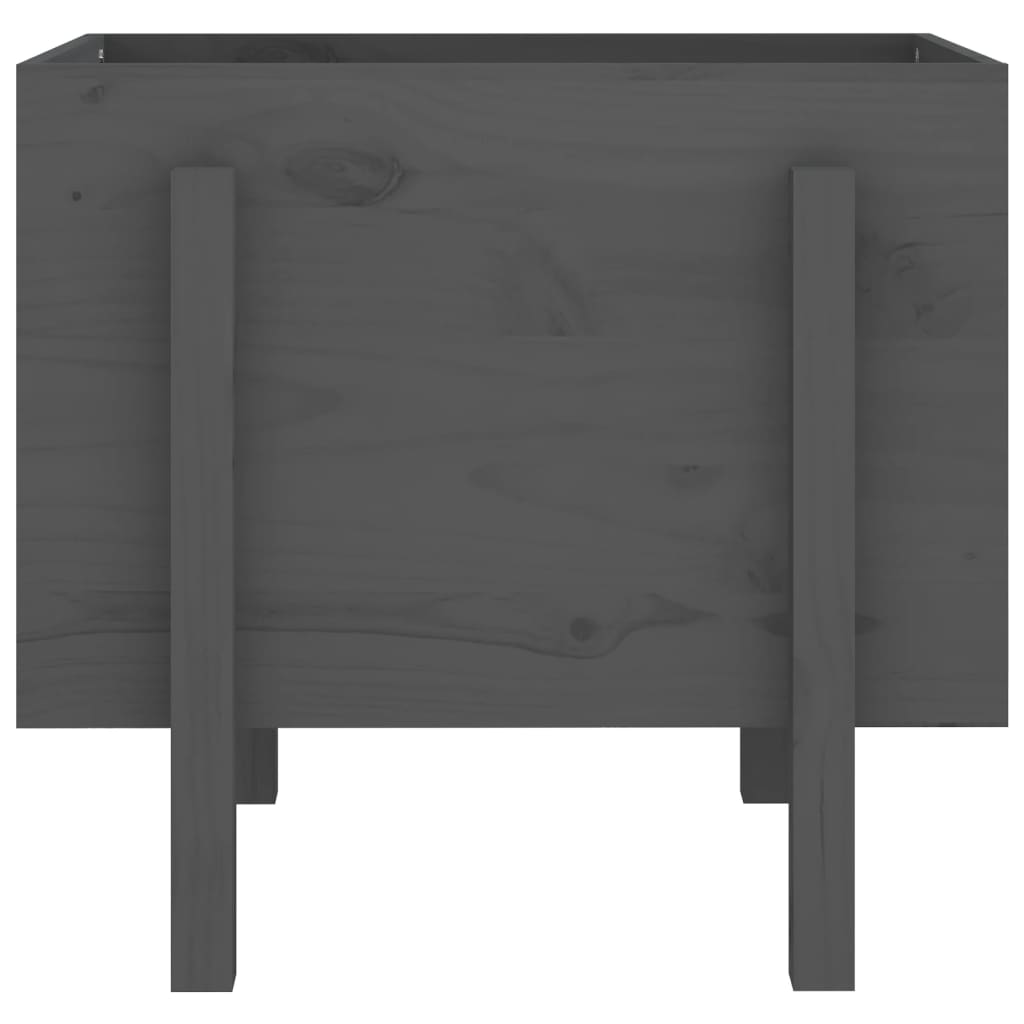 vidaXL Garden Planter Grey 62x50x57 cm Solid Wood Pine 4