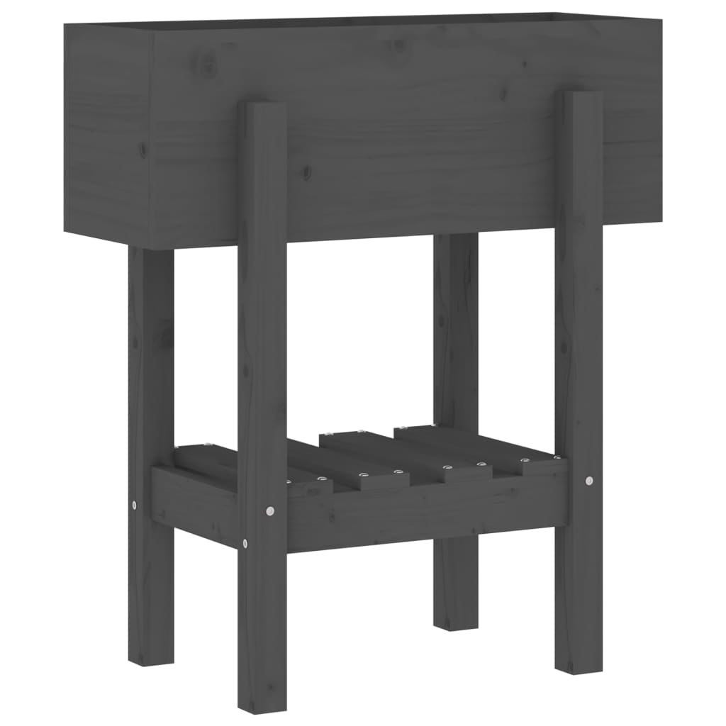 vidaXL Garden Planter Grey 62x30x69 cm Solid Wood Pine 2