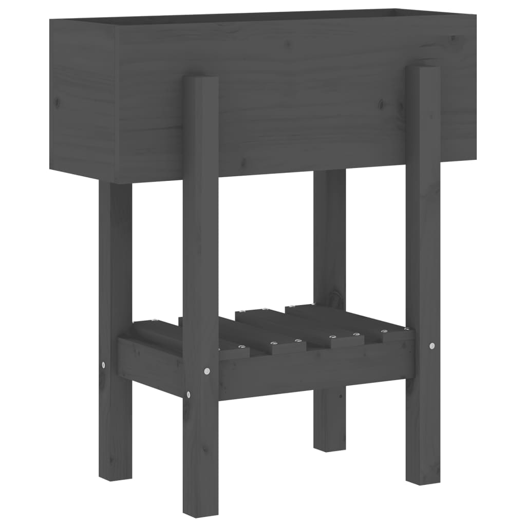 vidaXL Garden Planter Grey 62x30x69 cm Solid Wood Pine 4