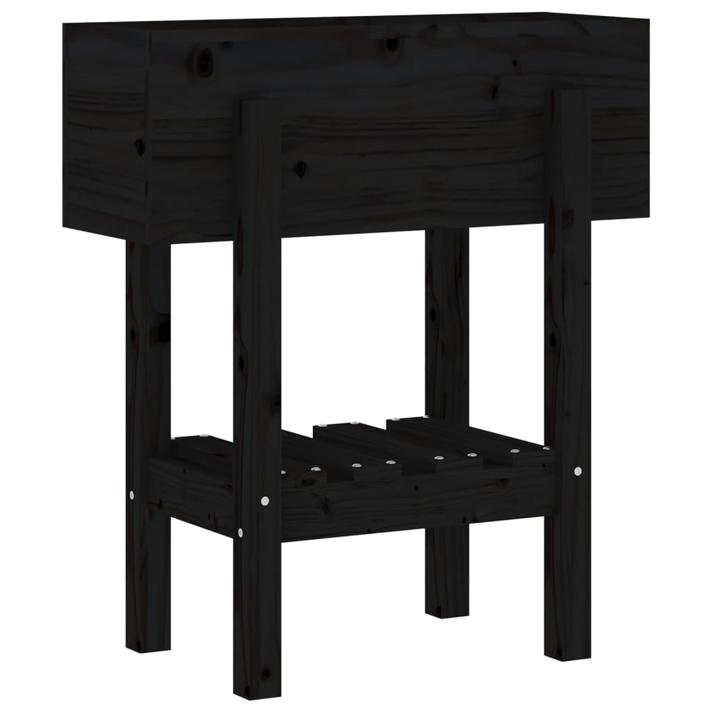 vidaXL Garden Planter Black 62x30x69 cm Solid Wood Pine 2