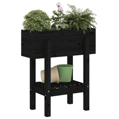 vidaXL Garden Planter Black 62x30x69 cm Solid Wood Pine 3