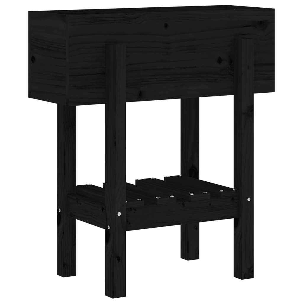 vidaXL Garden Planter Black 62x30x69 cm Solid Wood Pine 4