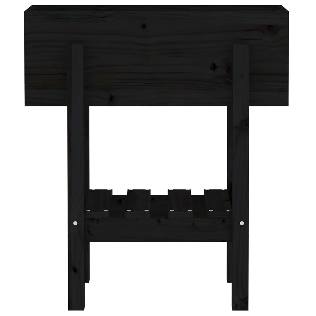 vidaXL Garden Planter Black 62x30x69 cm Solid Wood Pine 6