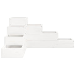 vidaXL Garden Planter 4-Tier 80.5x79x36 cm White Solid Wood Pine 5