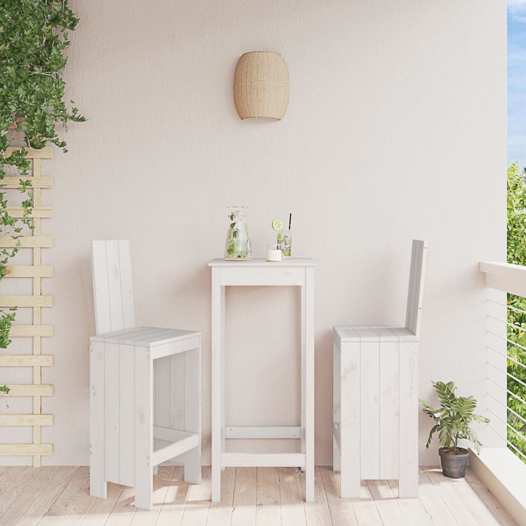 Bar Stools 2 pcs Solid Wood Pine White pine 120 cm 42 cm