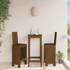 Bar Stools 2 pcs Solid Wood Pine Honey brown pine 120 cm 42 cm