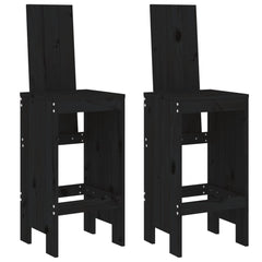 vidaXL Bar Stools 2 pcs Black 40x42x120 cm Solid Wood Pine 2
