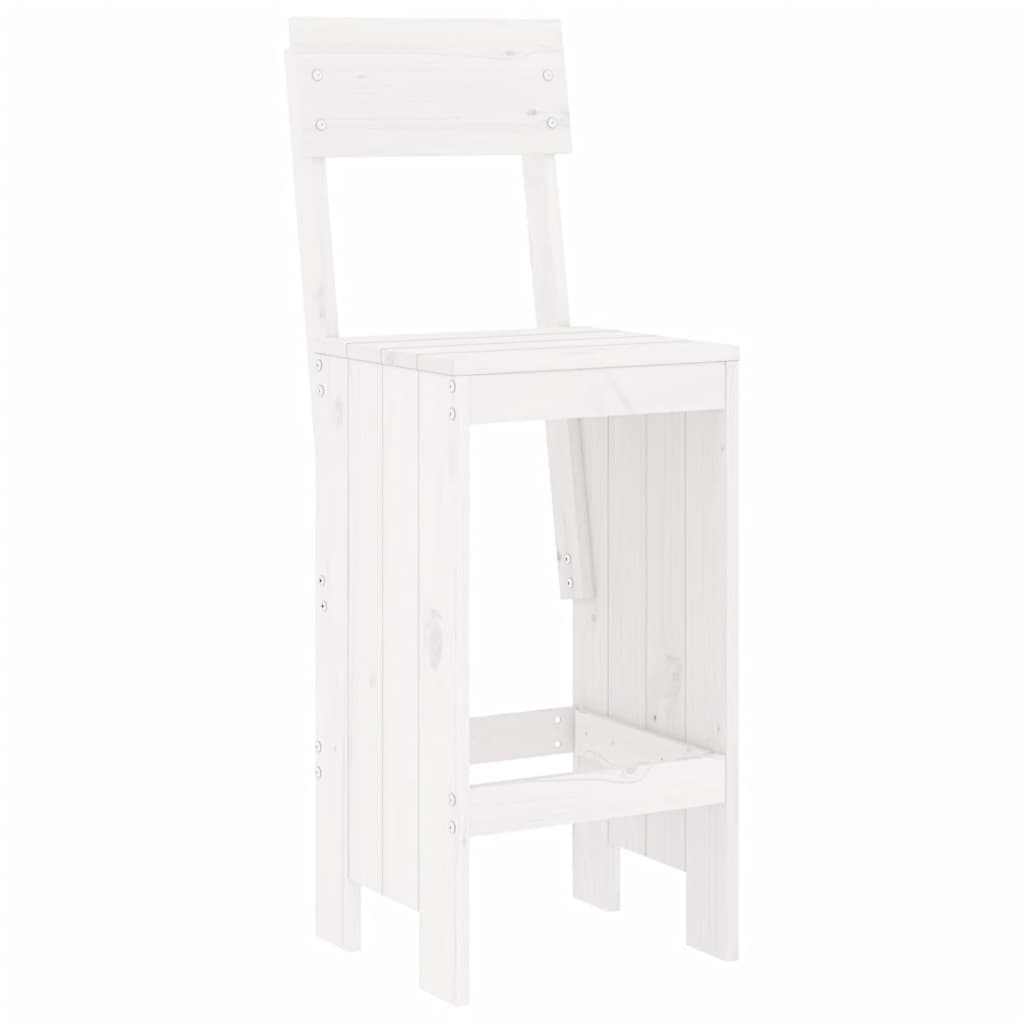 Bar Stools 2 pcs Solid Wood Pine White pine 115.5 cm 48.5 cm