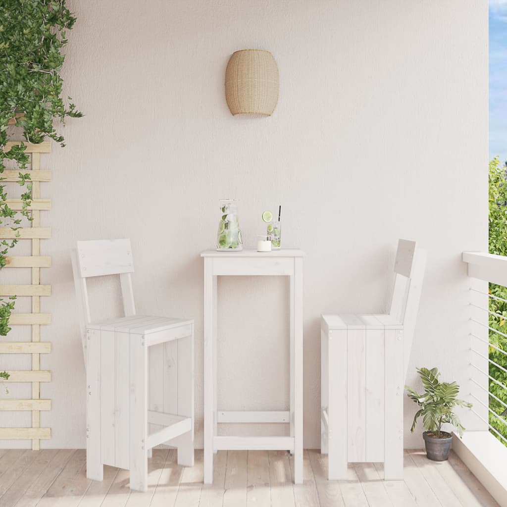 Bar Stools 2 pcs Solid Wood Pine White pine 115.5 cm 48.5 cm