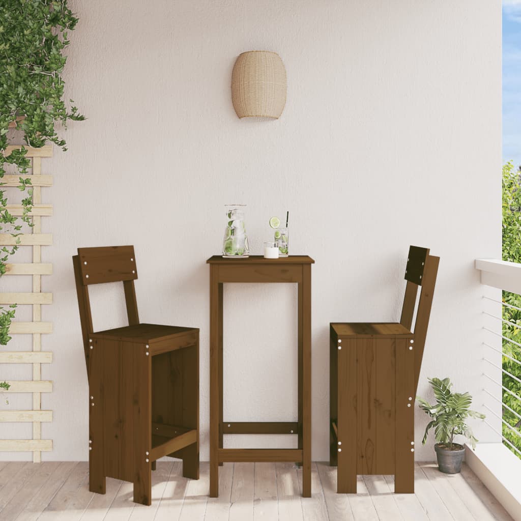 vidaXL Bar Stools 2 pcs Solid Wood Pine
