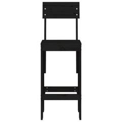 vidaXL Bar Stools 2 pcs Black 40x48.5x115.5 cm Solid Wood Pine 4