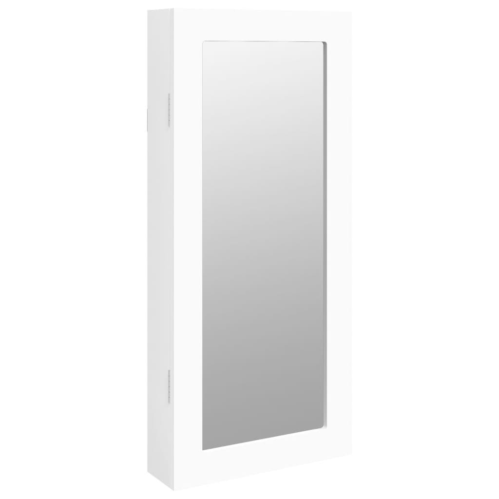 vidaXL Mirror Jewellery Cabinet Wall Mounted White 30x8.5x67 cm 2
