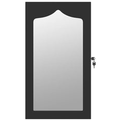 vidaXL Mirror Jewellery Cabinet Wall Mounted Black 37.5x10x67 cm 4