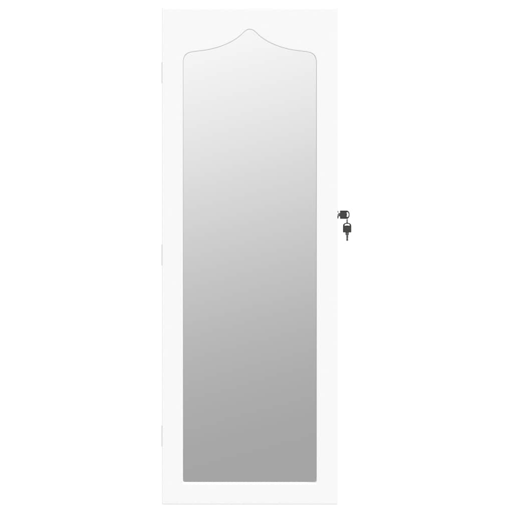vidaXL Mirror Jewellery Cabinet Wall Mounted White 37,5x10x106 cm 4
