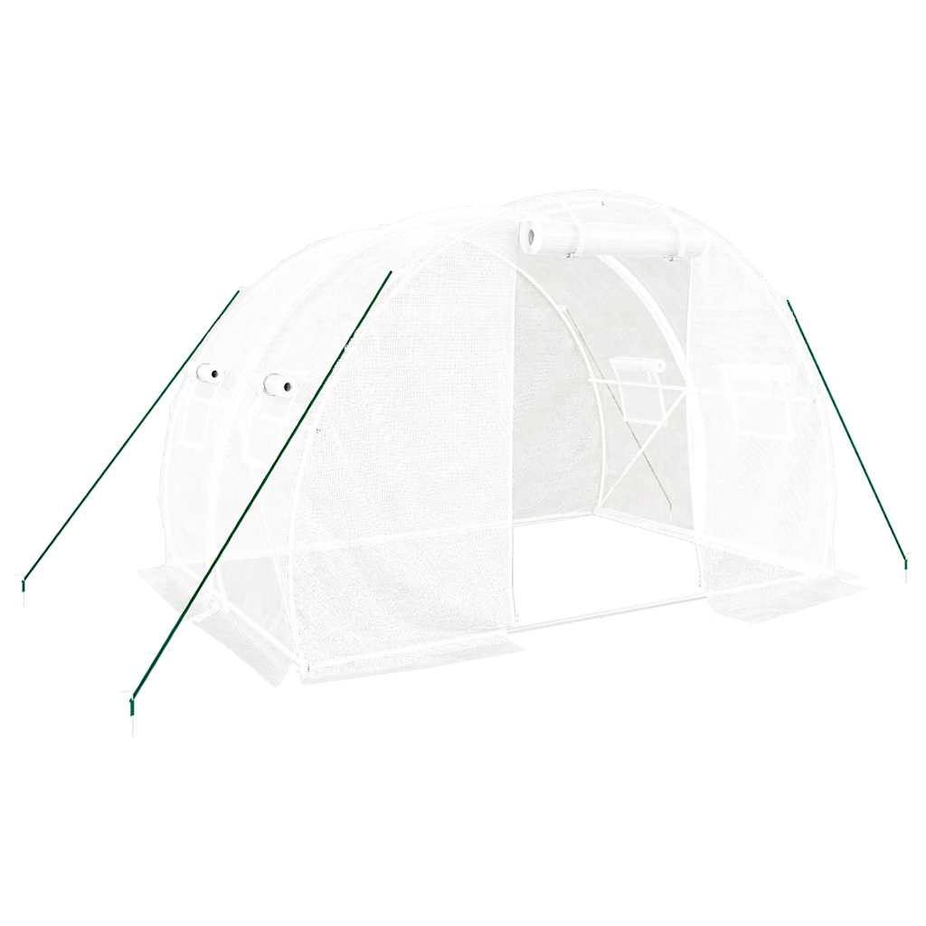 Greenhouse with Steel Frame 6 m² White 3 m 2 m