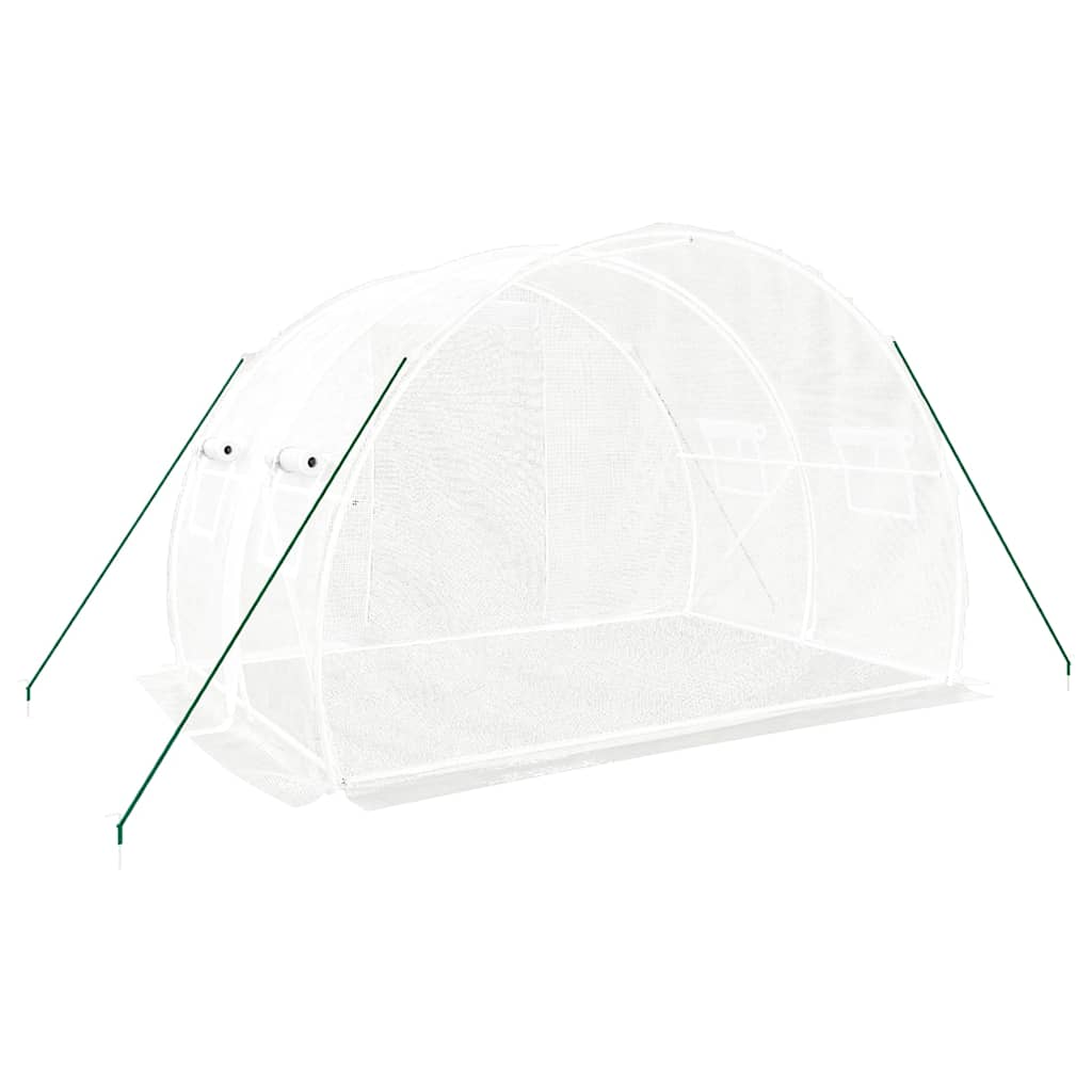 Greenhouse with Steel Frame 6 m² White 3 m 2 m