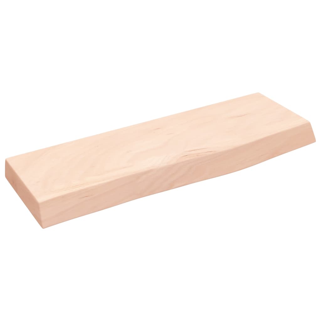 vidaXL Wall Shelf 60x20x4 cm Untreated Solid Wood Oak 2