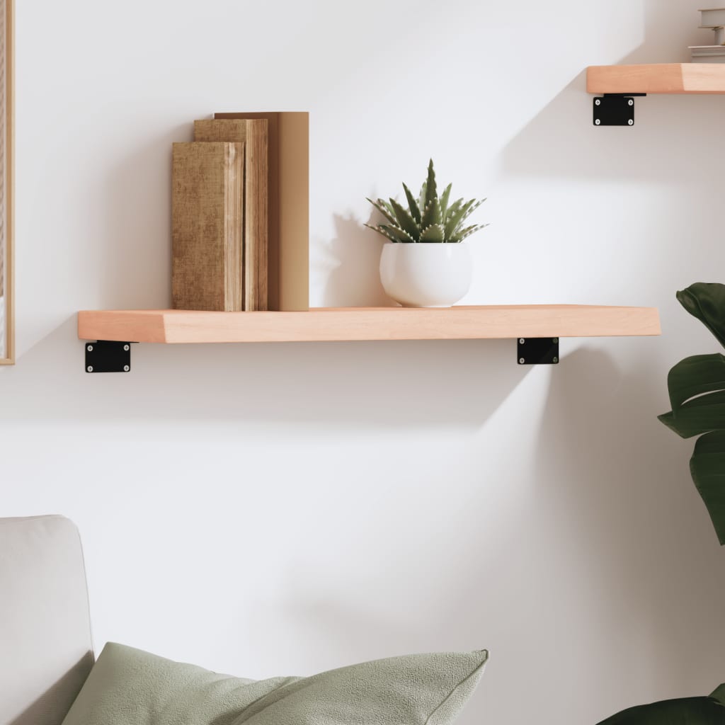 vidaXL Wall Shelf 60x20x4 cm Untreated Solid Wood Oak 3