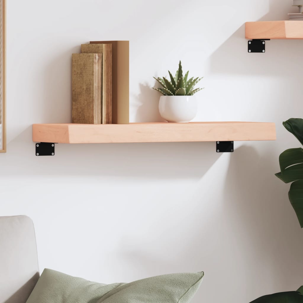 vidaXL Wall Shelf 60x20x6 cm Untreated Solid Wood Oak 3