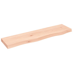 vidaXL Wall Shelf 80x20x4 cm Untreated Solid Wood Oak 2