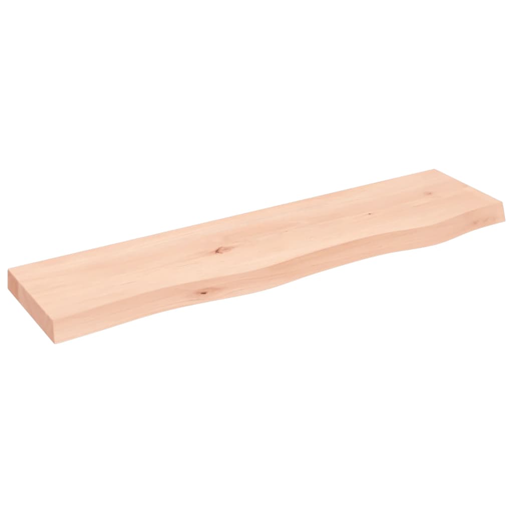 vidaXL Wall Shelf 80x20x4 cm Untreated Solid Wood Oak 2