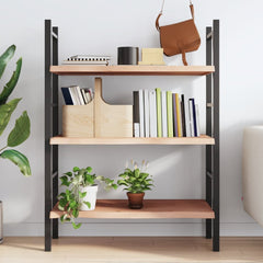 vidaXL Wall Shelf 80x40x(2-4) cm Untreated Solid Wood Oak 3