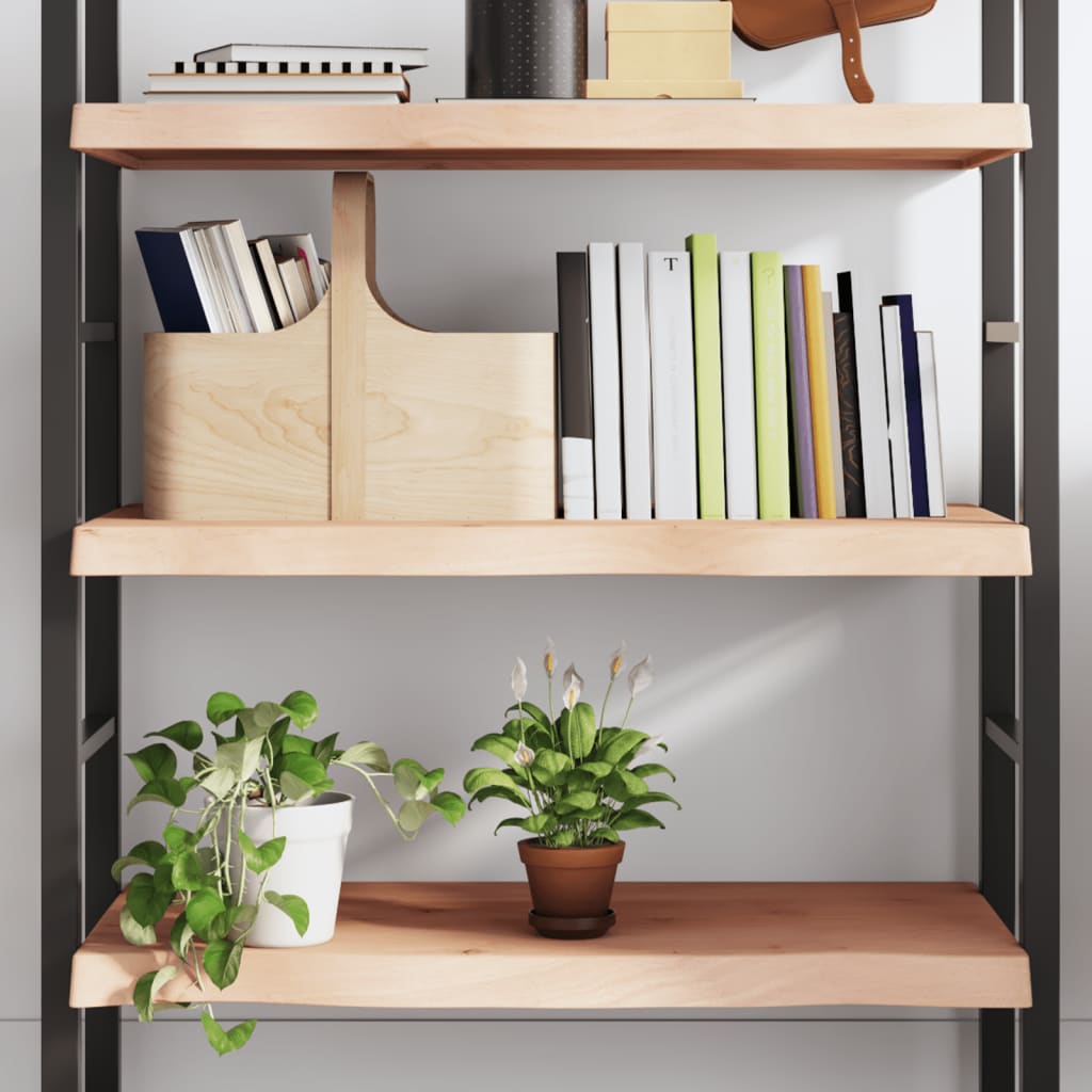 vidaXL Wall Shelf 80x40x(2-6) cm Untreated Solid Wood Oak 1